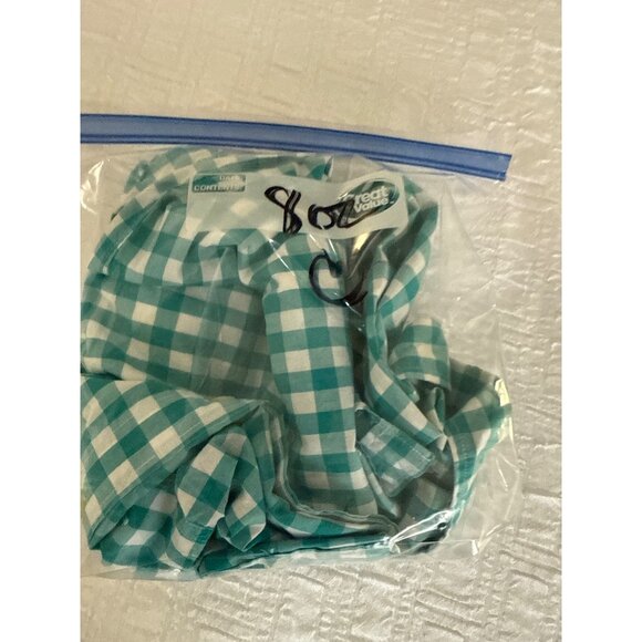 Tailored by J.Crew Mens Teal Gingham check button down all Cotton poplin Shirt L - Picture 10 of 10